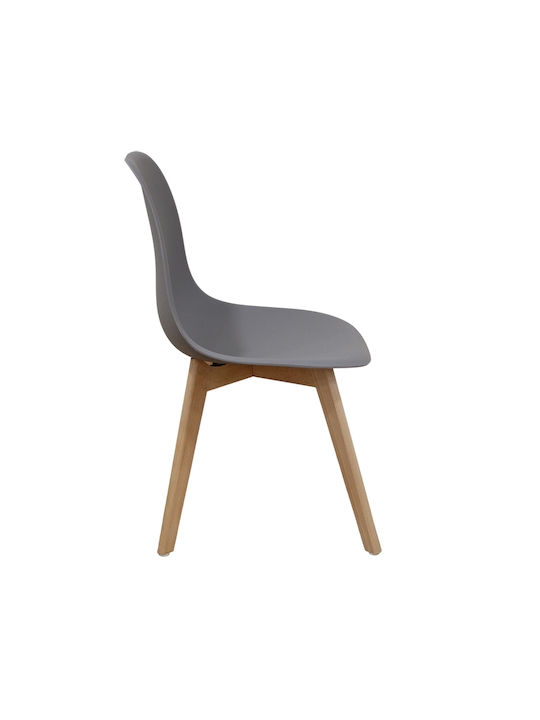 Loft Plus Scaune Bucătărie din Polipropilenă Gri 1buc 46x53x85buc