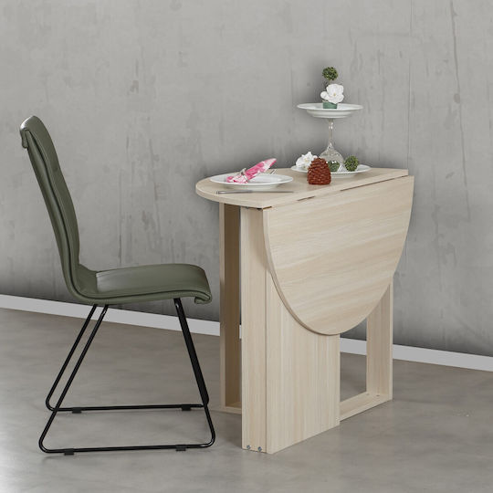 Middle Round Dining Room Table Wooden Oak 90x45x77cm