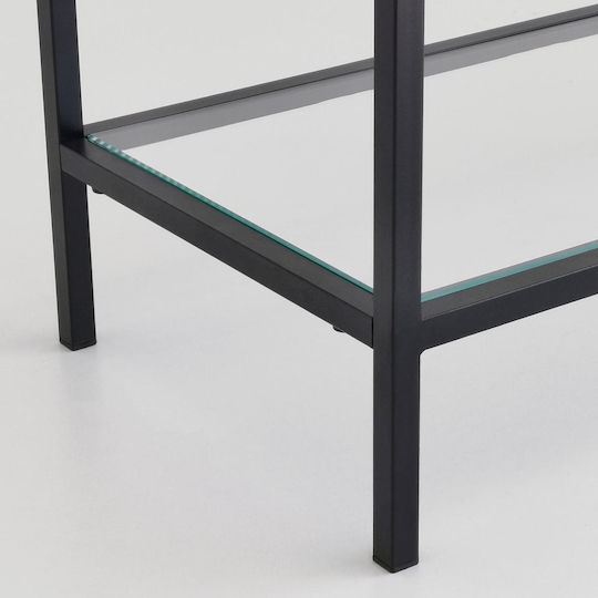Consolă Metalică Neagră L100xL85xÎ30cm