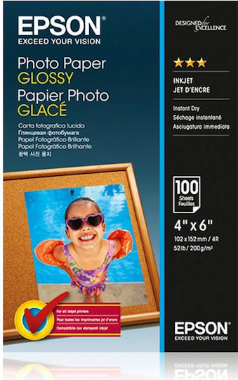 Epson Photo Paper A6 (10x15) 200gr/m² for Printers Inkjet 100 Sheets