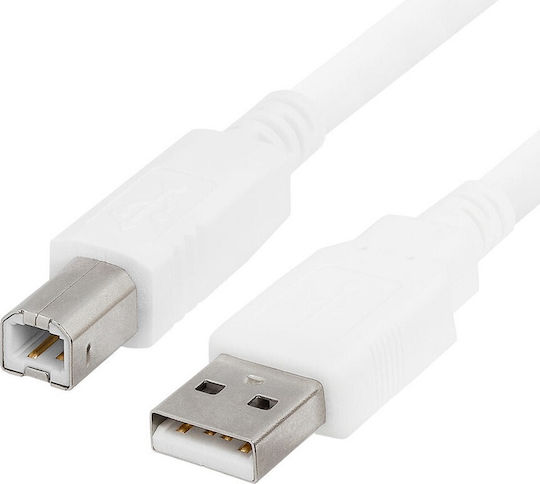 Powertech USB 2.0 Cable USB-A male - USB-B male Γκρι 1m (CAB-U095)
