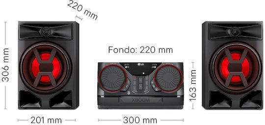 LG Ηχοσύστημα 2.0 XBOOM CK43N 300W με Digital Media Player και Bluetooth Μαύρο