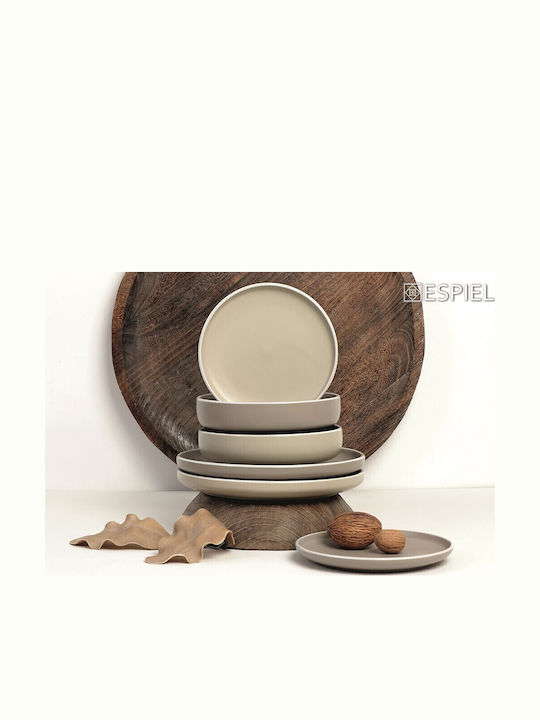 Espiel Mood Πιάτο Ρηχό Κεραμικό Μπεζ με Διάμετρο 27.3cm