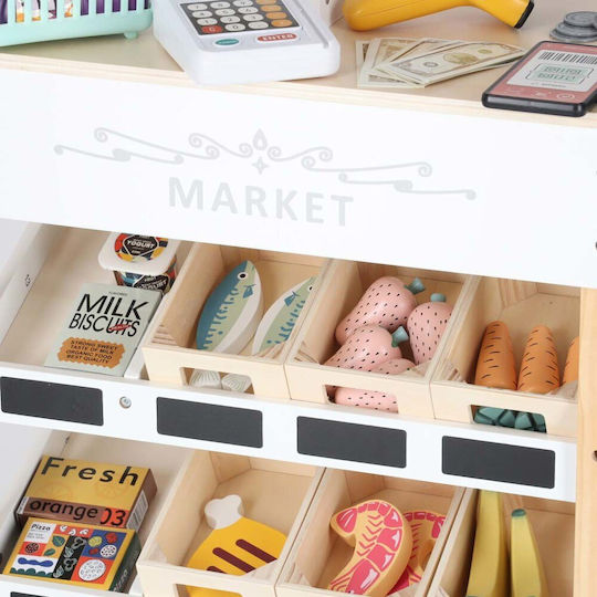 Wooden Grocery Store with Accessories 97x27x45