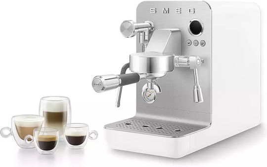 Smeg Automatic Espresso Machine 1700W Pressure 15bar for Cappuccino White EMC02WHMEU