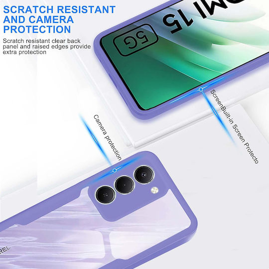 Techsuit ColorVerse 360 Vollschutz Silikon Set mit gehärtetem Glas Lila (Redmi 15)