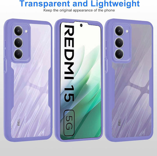 Techsuit ColorVerse 360 Vollschutz Silikon Set mit gehärtetem Glas Lila (Redmi 15)