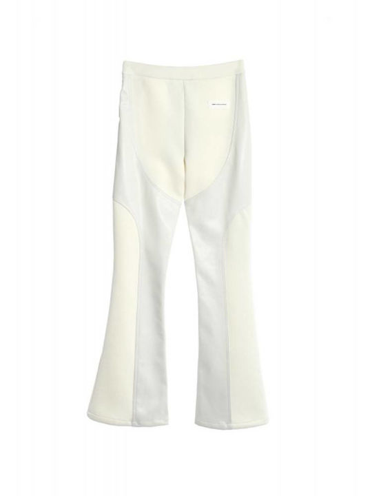 Mod Wave Movement Women's Fabric Trousers Ivory