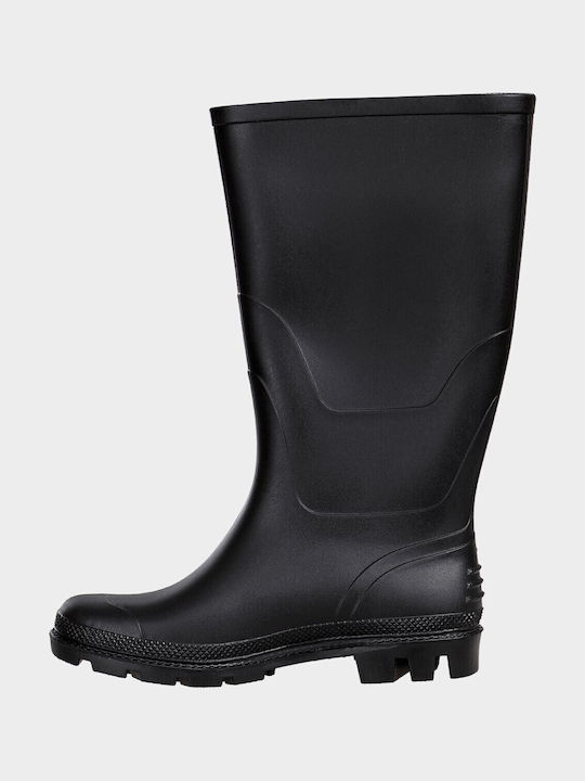 Rubber Work Wellies Knee with Fur Black