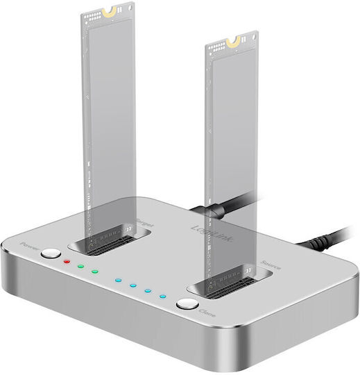 LogiLink Docking Station pentru 2 Hard Disk-uri PCIe M.2 (2230)" / M.2 (2242)" / M.2 (2260)" / M.2 (2280)" cu conectivitate USB-C (QP0033)