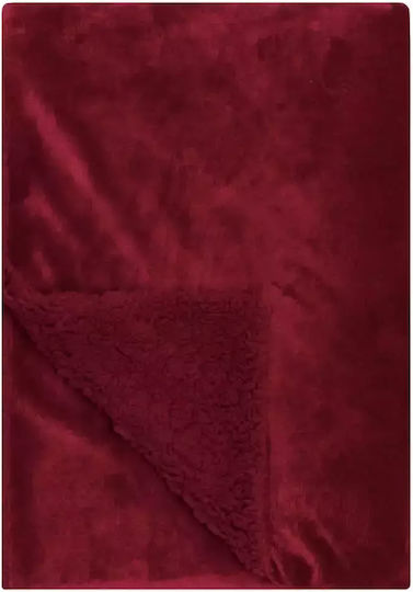 Kentia Stylish Ivanna Κουβέρτα Sherpa Καναπέ 130x170εκ. Κόκκινη