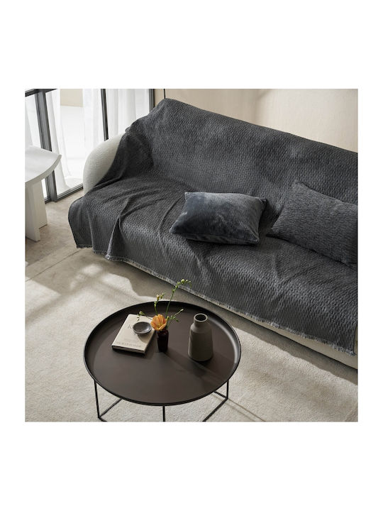 Gofis Home Ondine Decken & Couchdecken Viersitzer-Sofa Überwurf Jacquard 180x350cm Graue