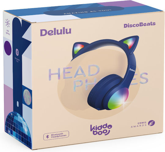 Kiddoboo Delulu Bluetooth Wireless Over Ear Headphones with 8 hours of Operation Blue