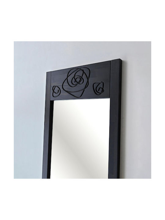 SteweHome Floor Mirror with Black Wooden Frame 155x55cm