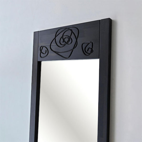 SteweHome Floor Mirror with Black Wooden Frame 155x55cm
