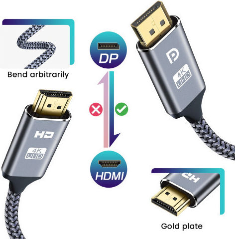 3M Cable DisplayPort male - 3m Γκρι (256552872523)