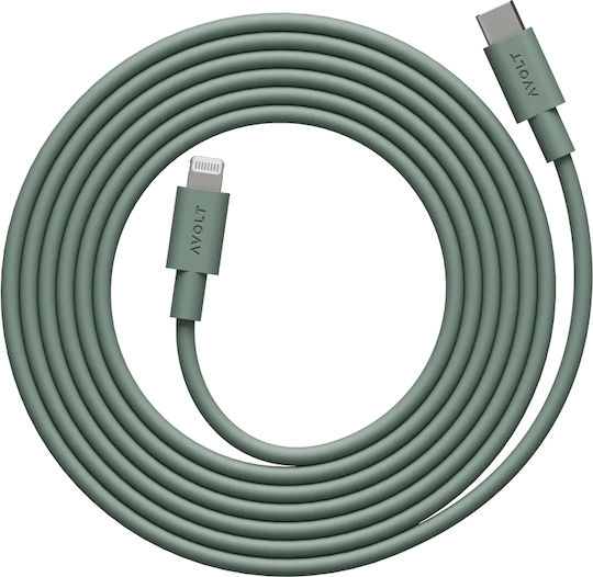 Data Fast Charging Cable Usb-c/lightning Apple Avolt 2 Meters Sage