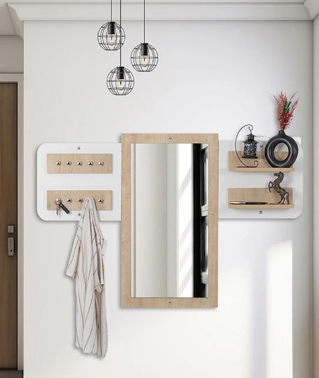 SteweHome Wandhalterung Spiegel Weiß Mdf Skandinavischer Stil 135x85x14cm
