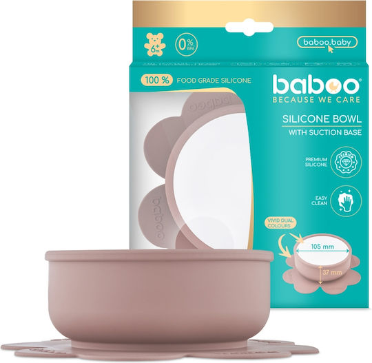 Baboo Baby Food Bowl made of Silicone Pink