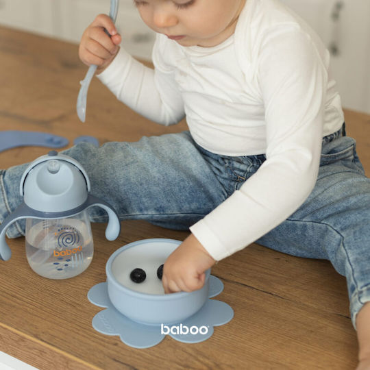 Baboo Bol pentru copii din silicon Albastru