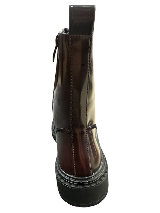Stiefeletten Damen Burgundisch