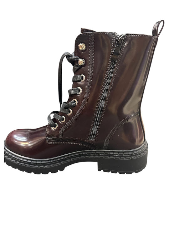 Stiefeletten Damen Burgundisch