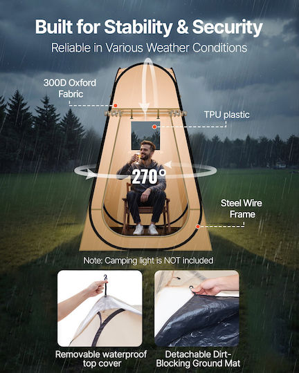 Vevor 1.2x1.2 M Waterproof Bubble Tent Transparent View Floor