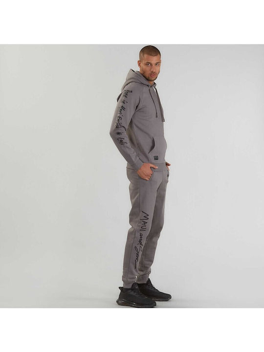 Rence Φούτερ με Κουκούλα Steel Grey