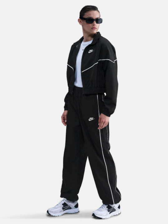 Windrunner Women's Crop Sports Jacket for Winter Black