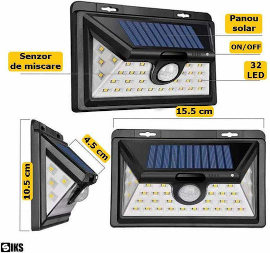 Montat pe perete Lampă Solară Alb Natural cu Senzor de Mișcare 15.5bucx10.5bucx4.5buccm