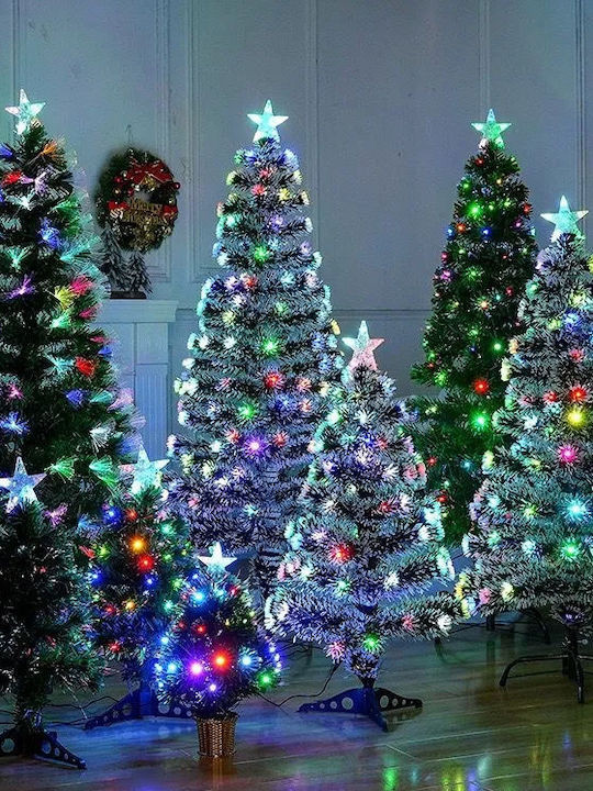 Weihnachtsbaum Beschneit 120cm mit Faseroptik-Beleuchtung
