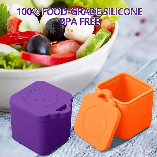 Pandaboo Recipient pentru copii din silicon Portocaliu