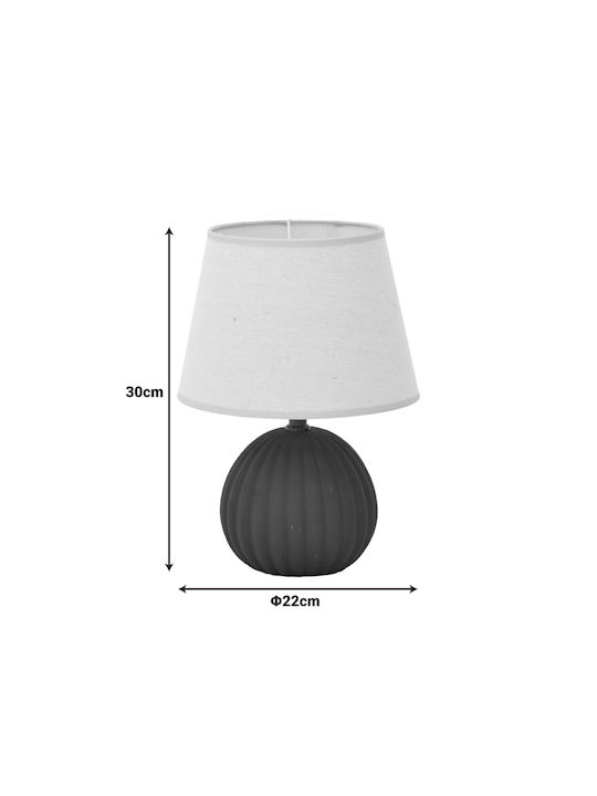 Pakketo Ceramic Table Lamp for Socket E14 with Beige Shade and Black Base