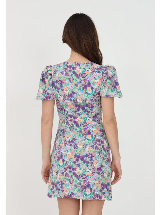 Summer Mini Dress Wrap Lilac