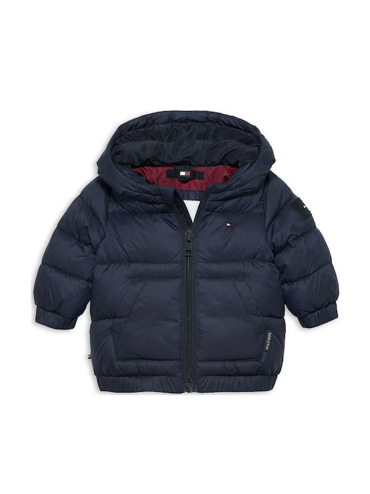 Kids Quilted Jacket with Hood Blue