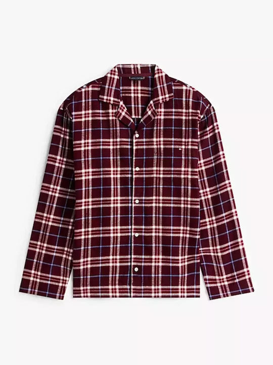 Tommy Hilfiger Men's Winter Pajamas Set Burgundy