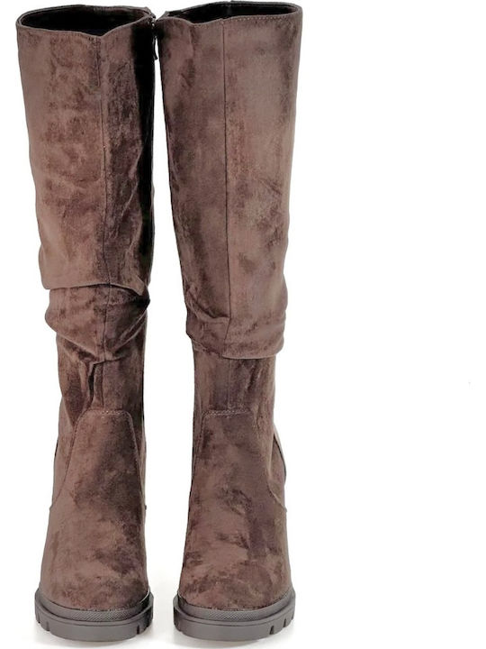 Wildleder Damenstiefel Braun