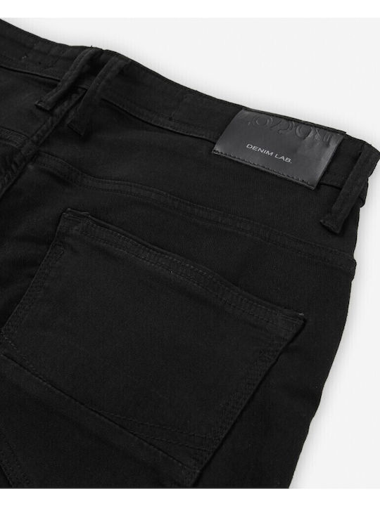 Men's Elastic Jeans Pants with Regular Fit Black