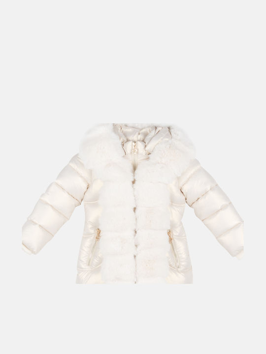 Kids Fur Short with Hood Metallic