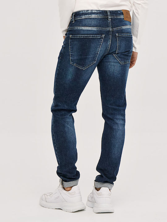 Herren Jeanshosen Elastisches Regulär Fit Blau