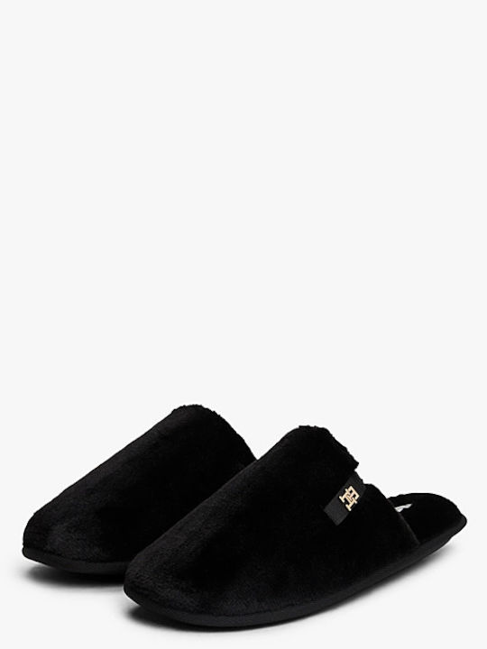 Winter Damen Hausschuhe mit Fell Schwarze