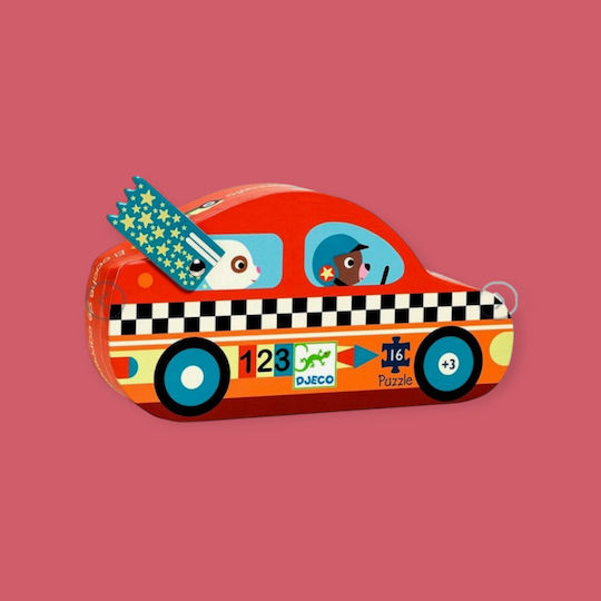 Kids Puzzle Racing Car for 3+ Years 16pcs Djeco