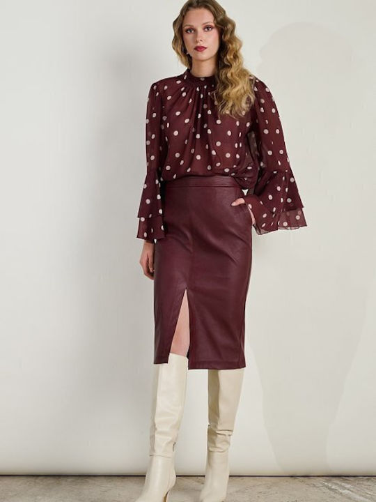 Midi Skirt Burgundy