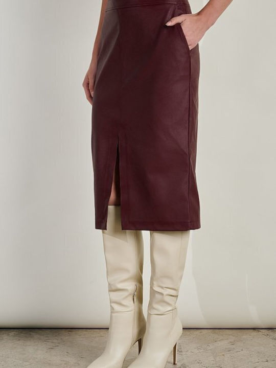 Midi Skirt Burgundy