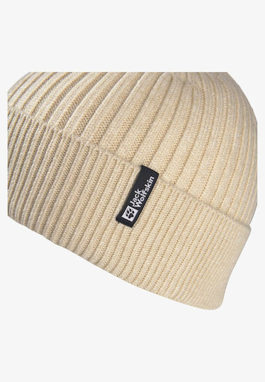 Beanie Unisex Σκούφος Πλεκτός σε Μπεζ χρώμα