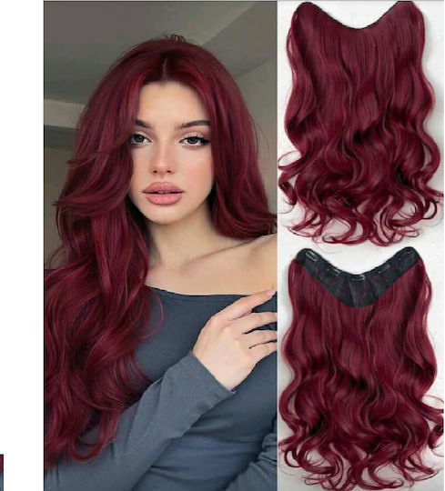 Hairpieces with Clip in Red Color 55.88cm