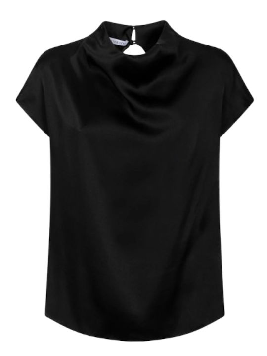 Women's Blouse Short Sleeve Black