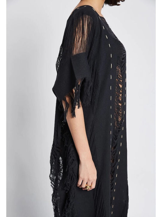 Be Sunset Women's Caftan Beachwear Black