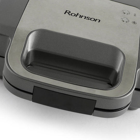 Rohnson Sandwich Maker Grill with Removable Ceramic Plates 1000W Grey