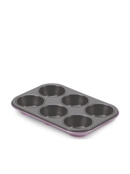 Pal Non-stick Aluminum Cupcakes & Muffins 6 Cups Baking Pan Colors 27x18.5x4cm